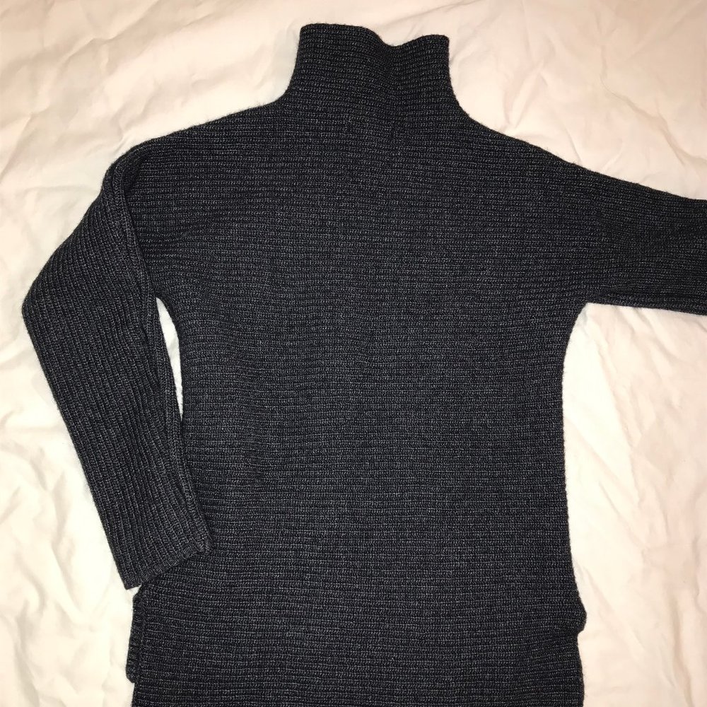 Blue Mockneck Sweater, Soft Wool ~ Made in Italy